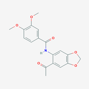 molecular formula C18H17NO6 B310111 N-(6-acetyl-1,3-benzodioxol-5-yl)-3,4-dimethoxybenzamide 