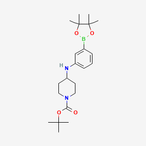 molecular formula C22H35BN2O4 B3101138 Tert-butyl 4-((3-(4,4,5,5-tetramethyl-1,3,2-dioxaborolan-2-yl)phenyl)amino)piperidine-1-carboxylate CAS No. 1385016-81-8