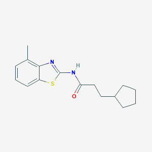 3-cyclopentyl-N-(4-methyl-1,3-benzothiazol-2-yl)propanamide