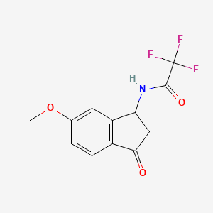 molecular formula C12H10F3NO3 B3101173 2,2,2-trifluoro-N-(6-methoxy-3-oxo-2,3-dihydro-1H-inden-1-yl)acetamide CAS No. 138621-65-5