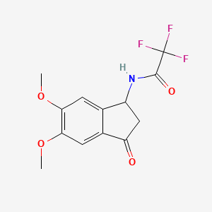 molecular formula C13H12F3NO4 B3101174 N-(5,6-dimethoxy-3-oxo-2,3-dihydro-1H-inden-1-yl)-2,2,2-trifluoroacetamide CAS No. 138621-67-7