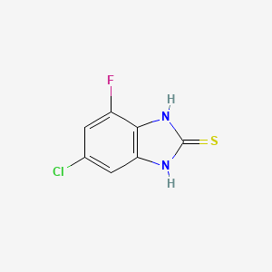 molecular formula C7H4ClFN2S B3101232 6-Chloro-4-fluoro-1,3-dihydro-2H-benzo[d]imidazole-2-thione CAS No. 1388061-24-2