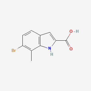molecular formula C10H8BrNO2 B3101242 6-溴-7-甲基-1H-吲哚-2-羧酸 CAS No. 1388069-72-4