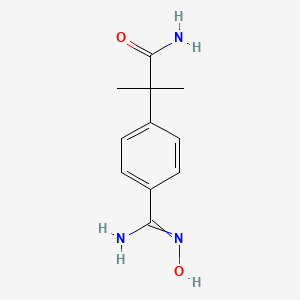 molecular formula C11H15N3O2 B3101259 2-(4-(N-Hydroxycarbamimidoyl)phenyl)-2-methylpropanamide CAS No. 1388214-89-8