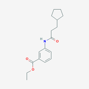 molecular formula C17H23NO3 B310126 Ethyl3-[(3-cyclopentylpropanoyl)amino]benzoate 