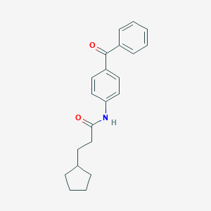 molecular formula C21H23NO2 B310127 N-(4-benzoylphenyl)-3-cyclopentylpropanamide 