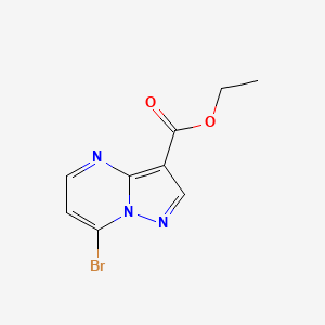 molecular formula C9H8BrN3O2 B3101272 7-溴吡唑并[1,5-a]嘧啶-3-羧酸乙酯 CAS No. 1389302-26-4