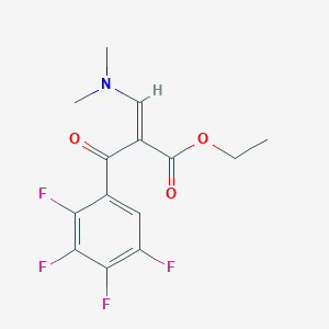 molecular formula C14H13F4NO3 B3101277 Ethyl 3-(dimethylamino)-2-(2,3,4,5-tetrafluorobenzoyl)acrylate CAS No. 138998-47-7
