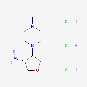 molecular formula C9H22Cl3N3O B3101316 反式-4-(4-甲基-1-哌嗪基)四氢-3-呋喃胺三盐酸盐 CAS No. 1390654-93-9