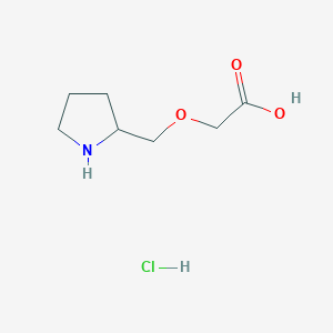 molecular formula C7H14ClNO3 B3101317 (2-Pyrrolidinylmethoxy)acetic acid hydrochloride CAS No. 1390654-95-1
