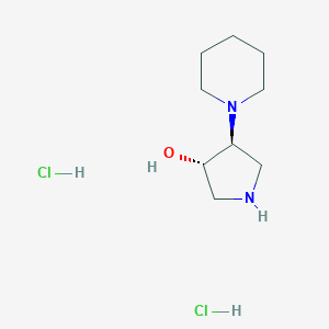 molecular formula C9H20Cl2N2O B3101319 反式-4-(1-哌啶基)-3-吡咯烷二盐酸盐 CAS No. 1390655-00-1