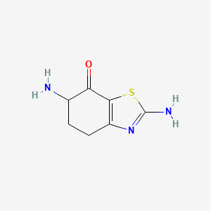 molecular formula C7H9N3OS B3101334 2,6-二氨基-5,6-二氢-4H-1,3-苯并噻唑-7-酮 CAS No. 1391053-80-7
