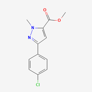 molecular formula C12H11ClN2O2 B3101342 methyl 3-(4-chlorophenyl)-1-methyl-1H-pyrazole-5-carboxylate CAS No. 1391108-14-7