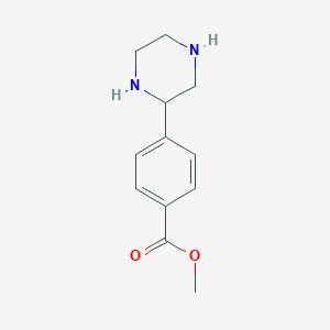 molecular formula C12H16N2O2 B3101356 Methyl 4-(piperazin-2-yl)benzoate CAS No. 1391340-51-4