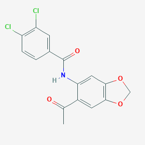 molecular formula C16H11Cl2NO4 B310140 N-(6-acetyl-1,3-benzodioxol-5-yl)-3,4-dichlorobenzamide 