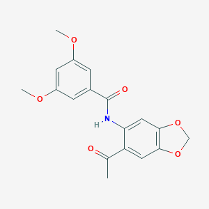 molecular formula C18H17NO6 B310141 N-(6-acetyl-1,3-benzodioxol-5-yl)-3,5-dimethoxybenzamide 