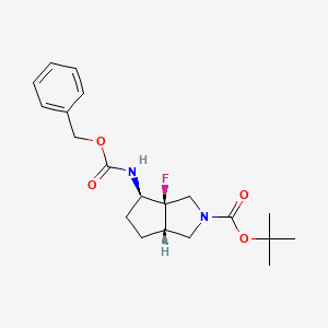 molecular formula C20H27FN2O4 B3101417 (3AR,4R,6AS)-Tert-butyl 4-(benzyloxycarbonylamino)-3A-fluorohexahydrocyclopenta[C]pyrrole-2(1H)-carboxylate CAS No. 1391728-16-7