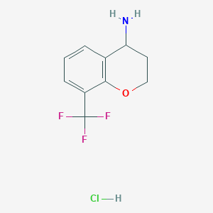 molecular formula C10H11ClF3NO B3101444 8-(三氟甲基)色满-4-胺盐酸盐 CAS No. 1392212-91-7
