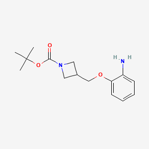 molecular formula C15H22N2O3 B3101458 Tert-butyl 3-(2-aminophenoxymethyl)azetidine-1-carboxylate CAS No. 1393441-91-2