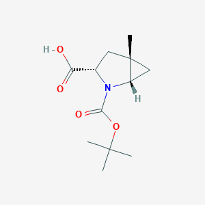 molecular formula C12H19NO4 B3101468 (1S,3S,5S)-2-叔丁氧羰基-5-甲基-2-氮杂双环[3.1.0]己烷-3-羧酸 CAS No. 1393537-79-5