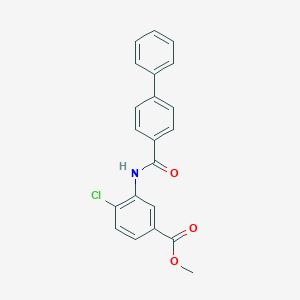 molecular formula C21H16ClNO3 B310149 Methyl 3-[([1,1'-biphenyl]-4-ylcarbonyl)amino]-4-chlorobenzoate 