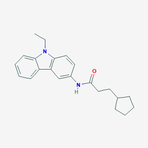 molecular formula C22H26N2O B310153 3-cyclopentyl-N-(9-ethyl-9H-carbazol-3-yl)propanamide 