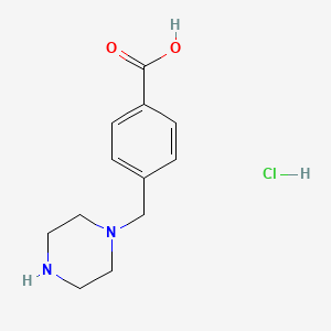 molecular formula C12H17ClN2O2 B3101534 4-(Piperazin-1-ylmethyl)benzoic acid hydrochloride CAS No. 1394820-15-5