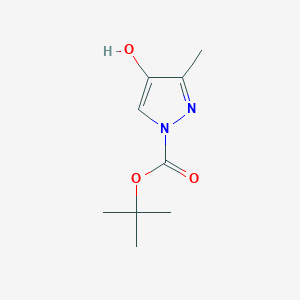 molecular formula C9H14N2O3 B3101556 叔丁基 4-羟基-3-甲基-1h-吡唑-1-羧酸酯 CAS No. 1394947-71-7