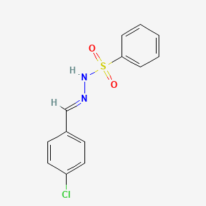 molecular formula C13H11ClN2O2S B3101563 N'-[(E)-(4-chlorophenyl)methylidene]benzenesulfonohydrazide CAS No. 1395103-13-5