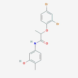 molecular formula C16H15Br2NO3 B310157 2-(2,4-dibromophenoxy)-N-(3-hydroxy-4-methylphenyl)propanamide 