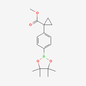 molecular formula C17H23BO4 B3101586 1-(4-(4,4,5,5-四甲基-1,3,2-二氧杂硼环-2-基)苯基)环丙烷甲酸甲酯 CAS No. 1396007-85-4