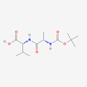 molecular formula C13H24N2O5 B3101588 D-Valine, N-[(1,1-dimethylethoxy)carbonyl]-L-alanyl- CAS No. 139601-17-5