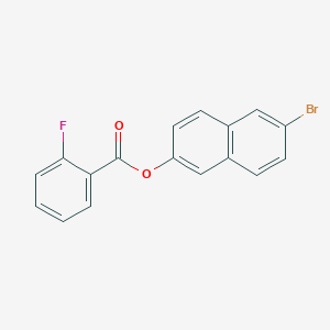 molecular formula C17H10BrFO2 B310159 6-Bromo-2-naphthyl2-fluorobenzoate 