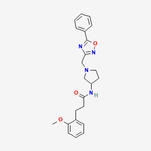 3-(2-methoxyphenyl)-N-{1-[(5-phenyl-1,2,4-oxadiazol-3-yl)methyl]pyrrolidin-3-yl}propanamide