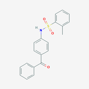 molecular formula C20H17NO3S B310165 N-(4-benzoylphenyl)-2-methylbenzenesulfonamide 