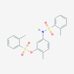 molecular formula C21H21NO5S2 B310166 2-Methyl-5-{[(2-methylphenyl)sulfonyl]amino}phenyl2-methylbenzenesulfonate 