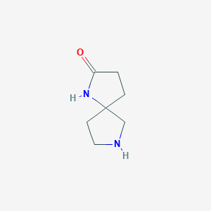 molecular formula C7H12N2O B3101771 1,7-二氮杂螺[4.4]壬烷-2-酮 CAS No. 1400797-52-5