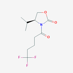 molecular formula C11H16F3NO3 B3101784 (4S)-4-(Propan-2-yl)-3-(5,5,5-trifluoropentanoyl)-1,3-oxazolidin-2-one CAS No. 1401067-00-2