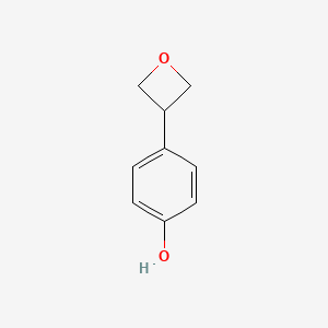 molecular formula C9H10O2 B3101837 4-(氧杂烷-3-基)苯酚 CAS No. 1402565-90-5