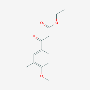 molecular formula C13H16O4 B3101858 Ethyl 3-(4-methoxy-3-methylphenyl)-3-oxopropanoate CAS No. 1403567-34-9