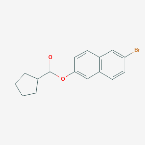 molecular formula C16H15BrO2 B310187 6-Bromo-2-naphthylcyclopentanecarboxylate 