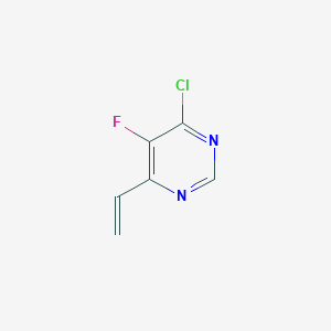 molecular formula C6H4ClFN2 B3101873 4-Chloro-5-fluoro-6-vinylpyrimidine CAS No. 1403893-61-7