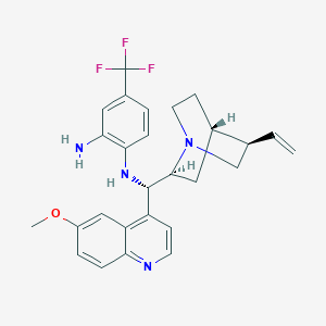 molecular formula C27H29F3N4O B3101886 N1-((S)-(6-Methoxyquinolin-4-yl)((1S,2S,4S,5R)-5-vinylquinuclidin-2-yl)methyl)-4-(trifluoromethyl)benzene-1,2-diamine CAS No. 1404088-23-8