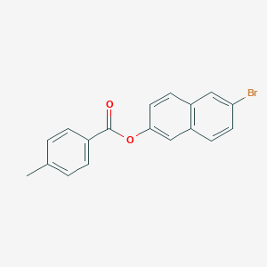 molecular formula C18H13BrO2 B310189 6-Bromo-2-naphthyl4-methylbenzoate 