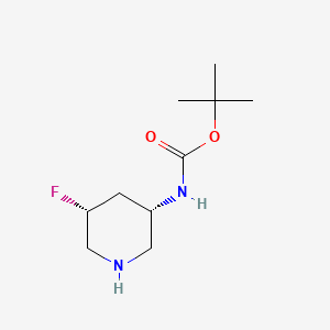 molecular formula C10H19FN2O2 B3101947 叔丁基((3S,5R)-5-氟哌啶-3-基)氨基甲酸酯 CAS No. 1405128-38-2