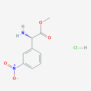 molecular formula C9H11ClN2O4 B3101974 盐酸甲基 (S)-2-氨基-2-(3-硝基苯基)乙酸酯 CAS No. 1408064-40-3