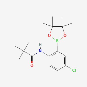 molecular formula C17H25BClNO3 B3102000 5-氯-2-(叔丁酰氨基)苯基硼酸频哪醇酯 CAS No. 1409999-52-5
