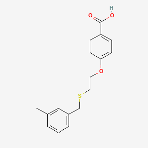 molecular formula C17H18O3S B3102005 4-{2-[(3-Methylbenzyl)sulfanyl]ethoxy}benzoic acid CAS No. 1410122-92-7