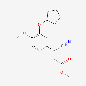 molecular formula C17H21NO4 B3102020 3-氰基-3-[3-(环戊氧基)-4-甲氧基苯基]丙酸甲酯 CAS No. 141099-44-7