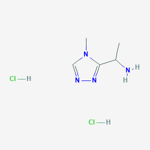 molecular formula C5H12Cl2N4 B3102035 1-(4-methyl-4H-1,2,4-triazol-3-yl)ethanamine dihydrochloride CAS No. 1412452-11-9